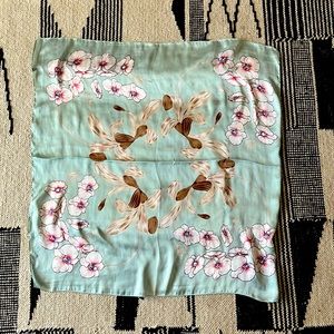 Pretty vintage silk scarf with orchid motif